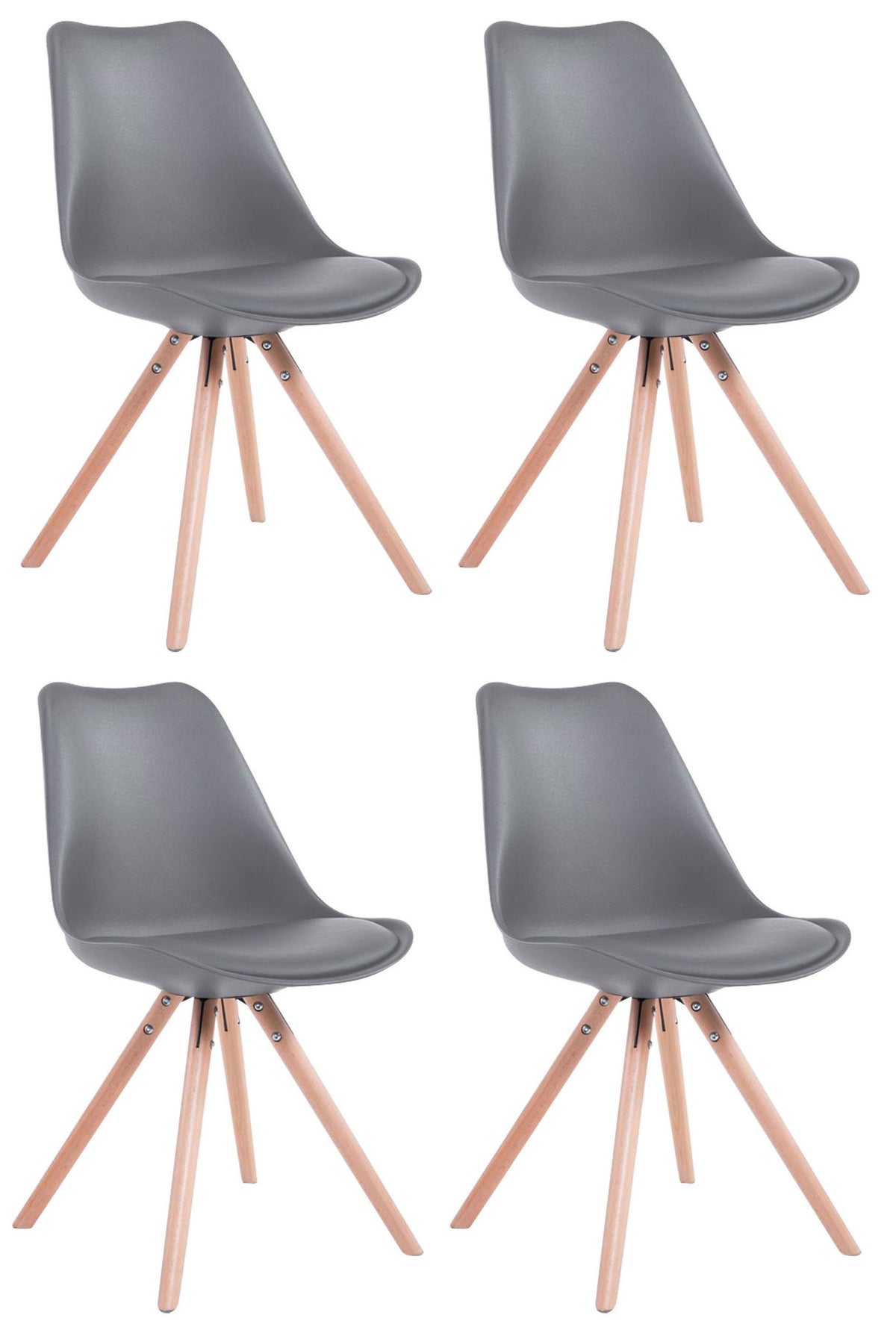 4er Set Stühle Toulouse Kunstleder Rund