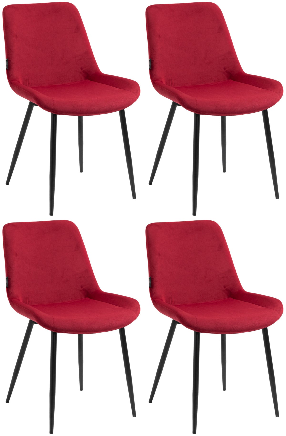 4er Set Esszimmerstühle Victoria Samt-Bezug