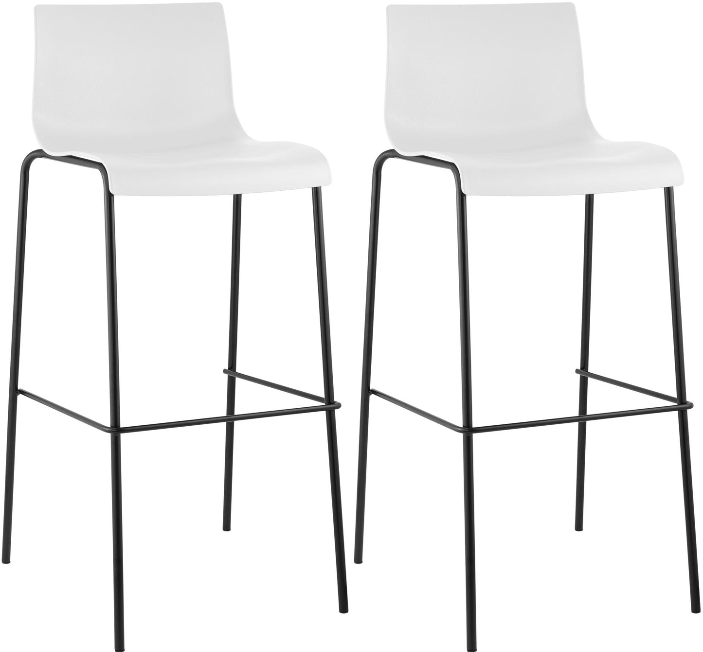 2er Set Barhocker Hover Kunststoff 4-Fuß Gestell