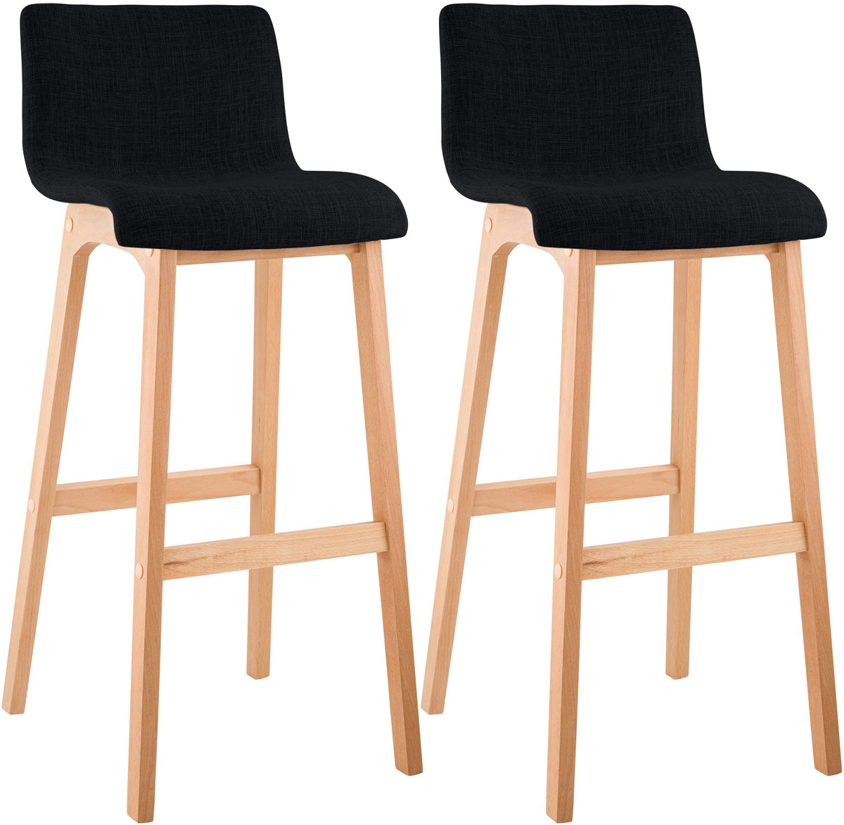 2er Set Barhocker Hover Stoff Vierfußgestell Natura