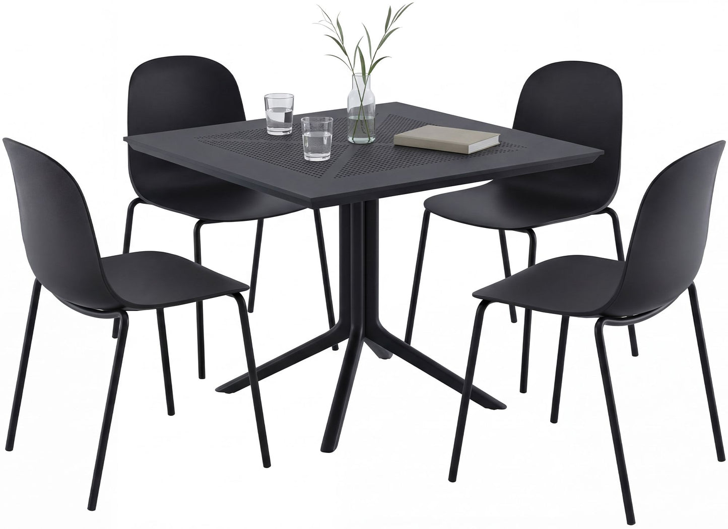 Gartenmöbel-Set Zeron mit 4 Stühlen