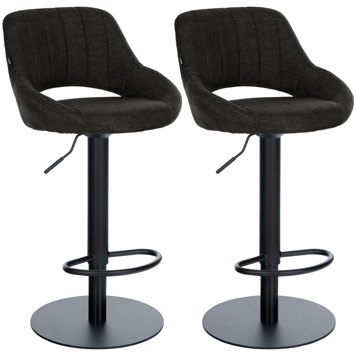 2er Set Barhocker Milet Schwarz mit extra schweren Standfüßen