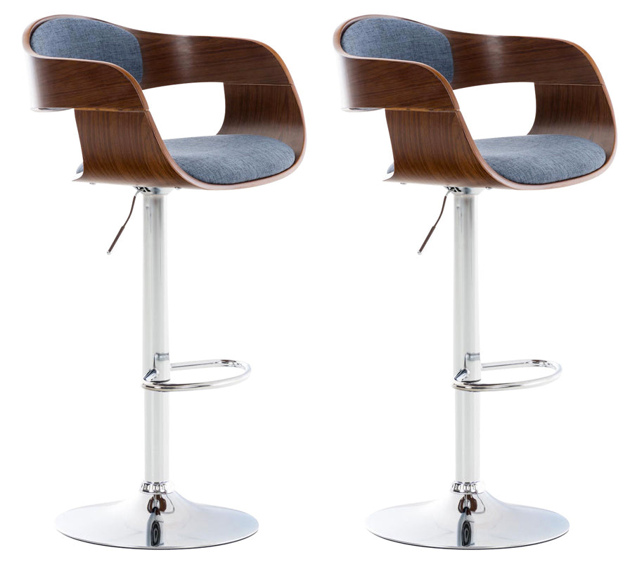2er Set Barhocker Kingston Stoff