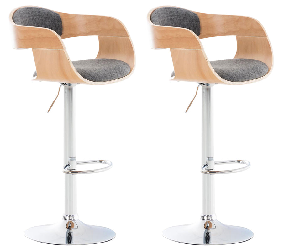 2er Set Barhocker Kingston Stoff