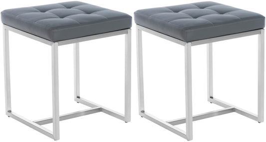 2er Set Edelstahl Sitzhocker Barci