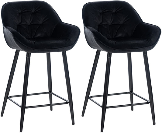 2er Set Barhocker Gibson Samt Sitzhöhe 76 cm