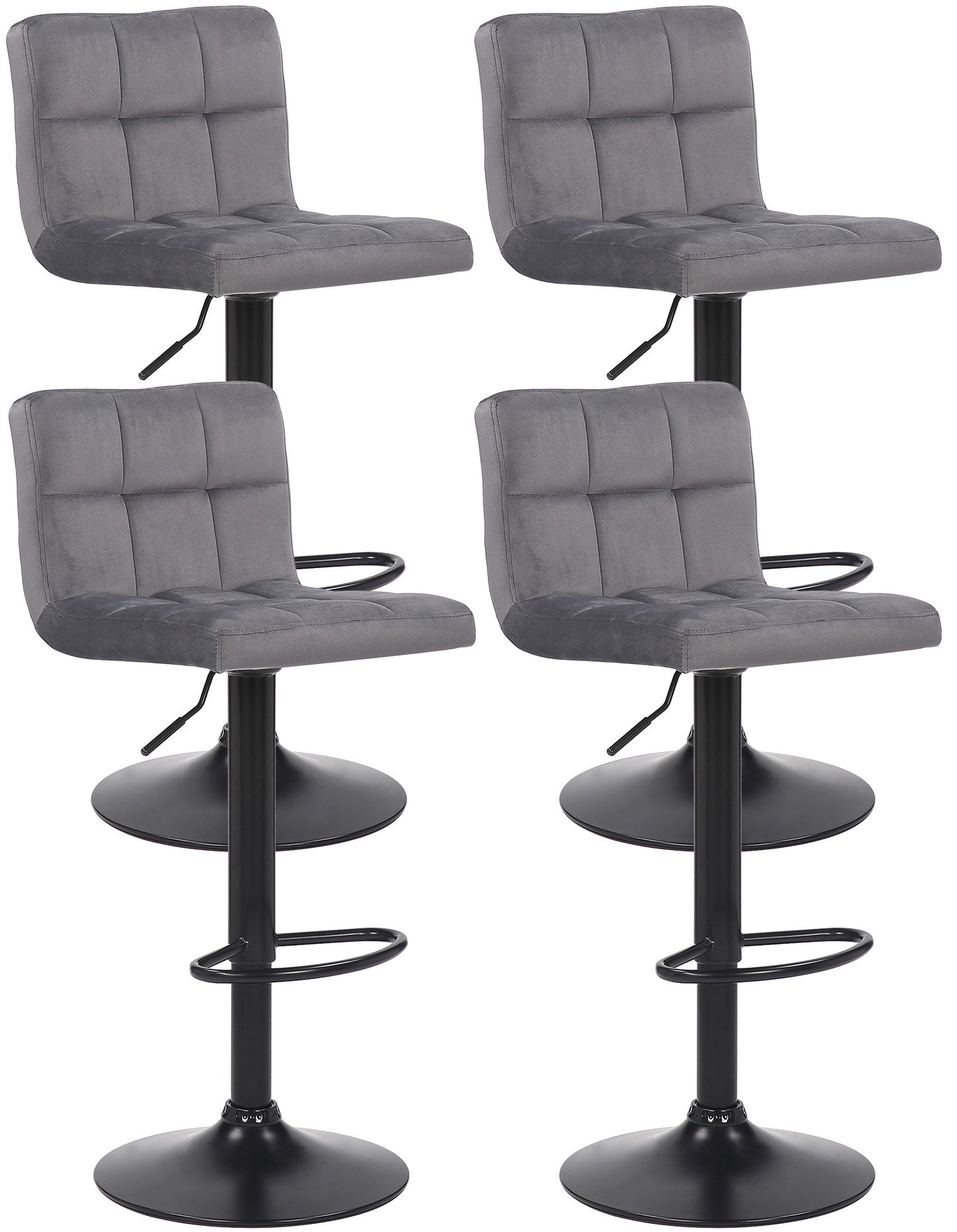 4er Set Barhocker Feni Samt