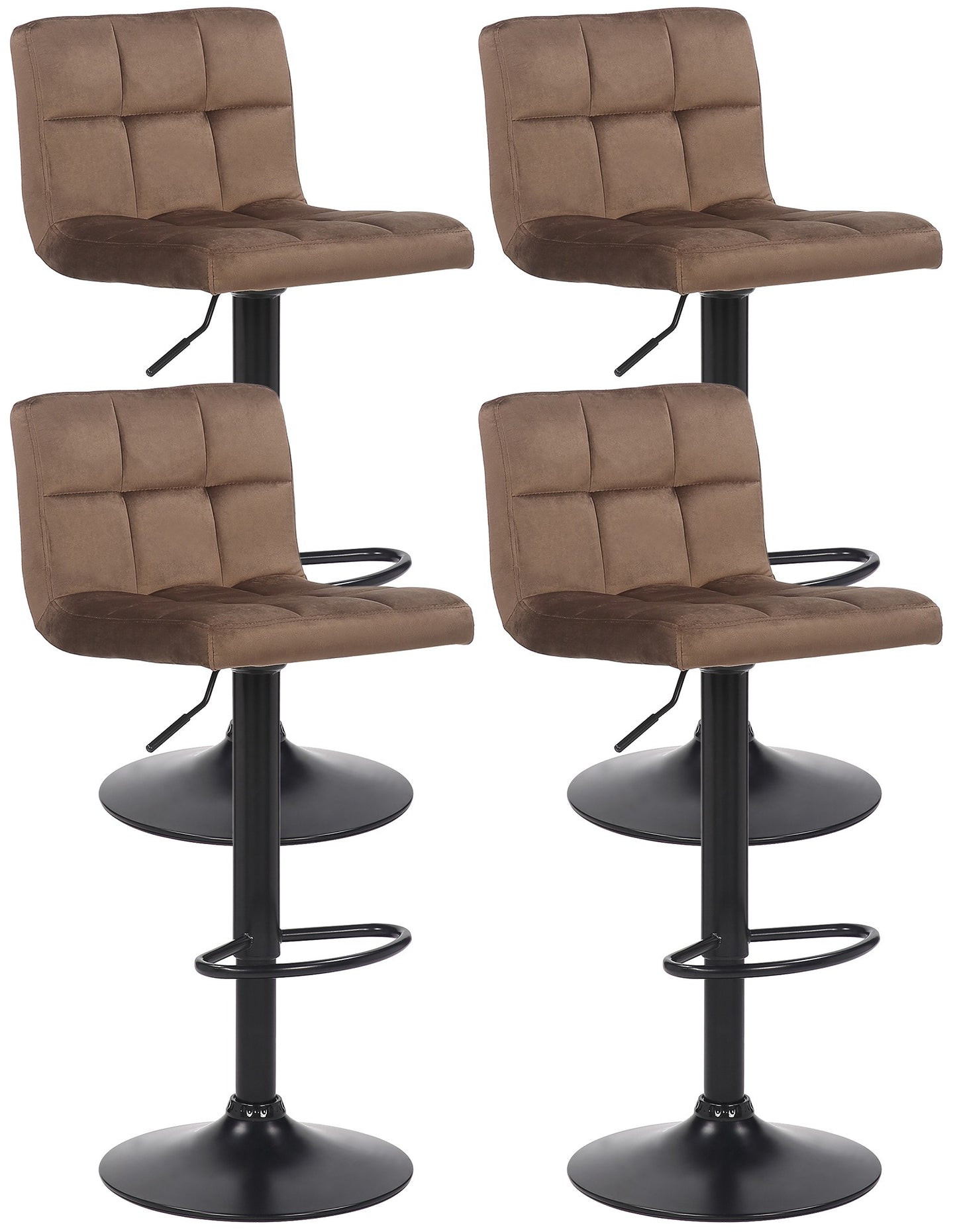 4er Set Barhocker Feni Samt