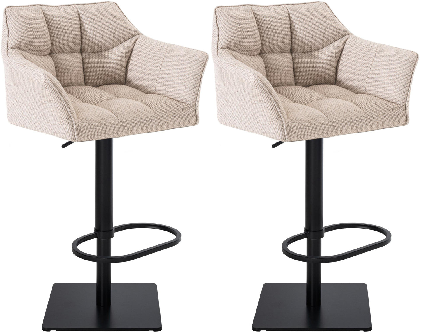 2er Set Barhocker Damaso Stoffbezug