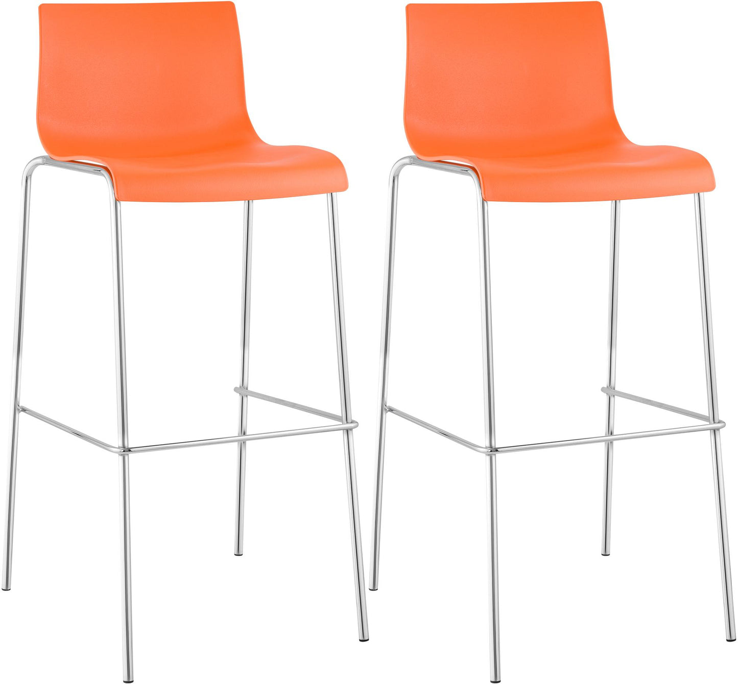 2er Set Barhocker Hover Kunststoff 4-Fuß Gestell