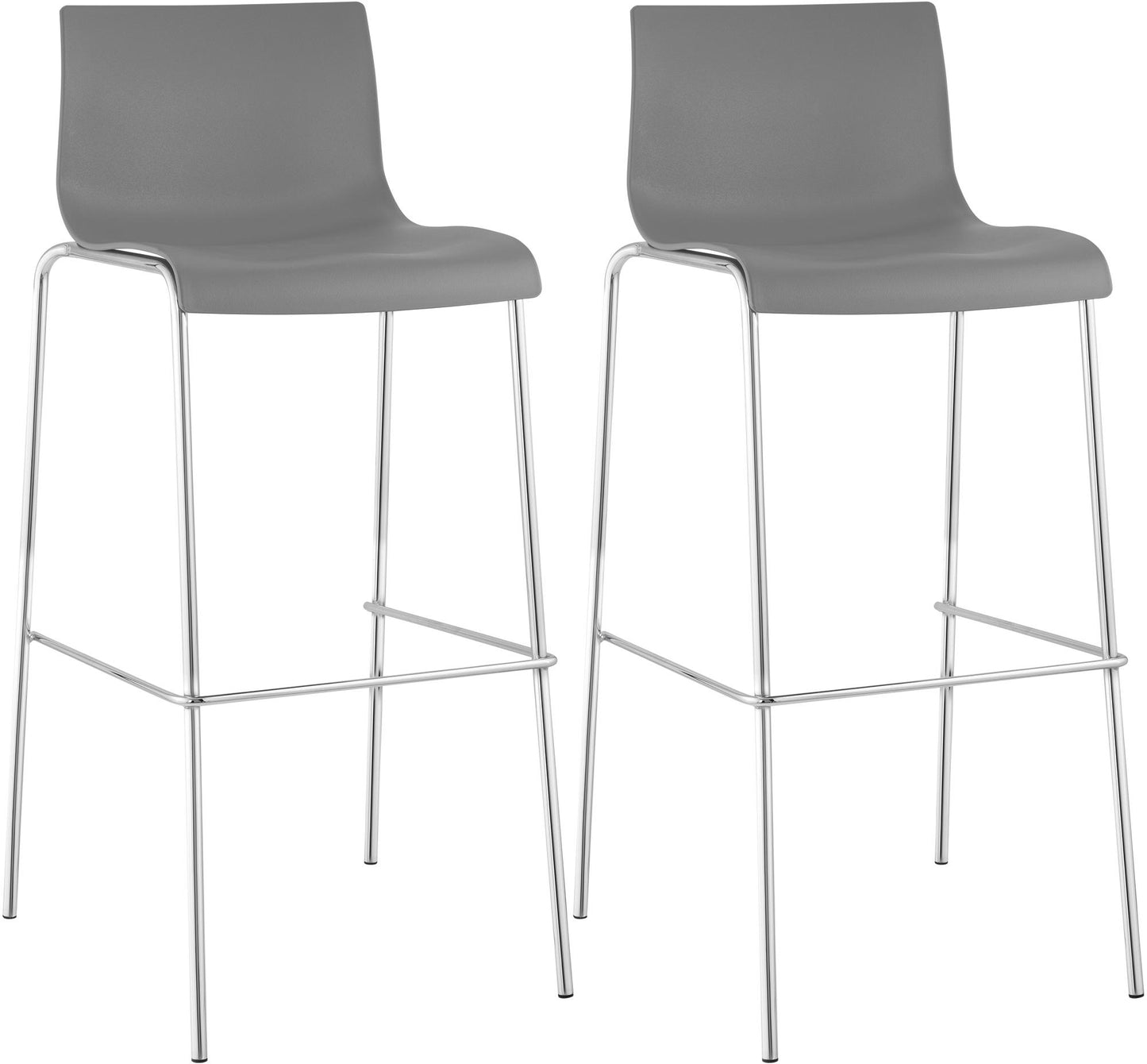 2er Set Barhocker Hover Kunststoff 4-Fuß Gestell