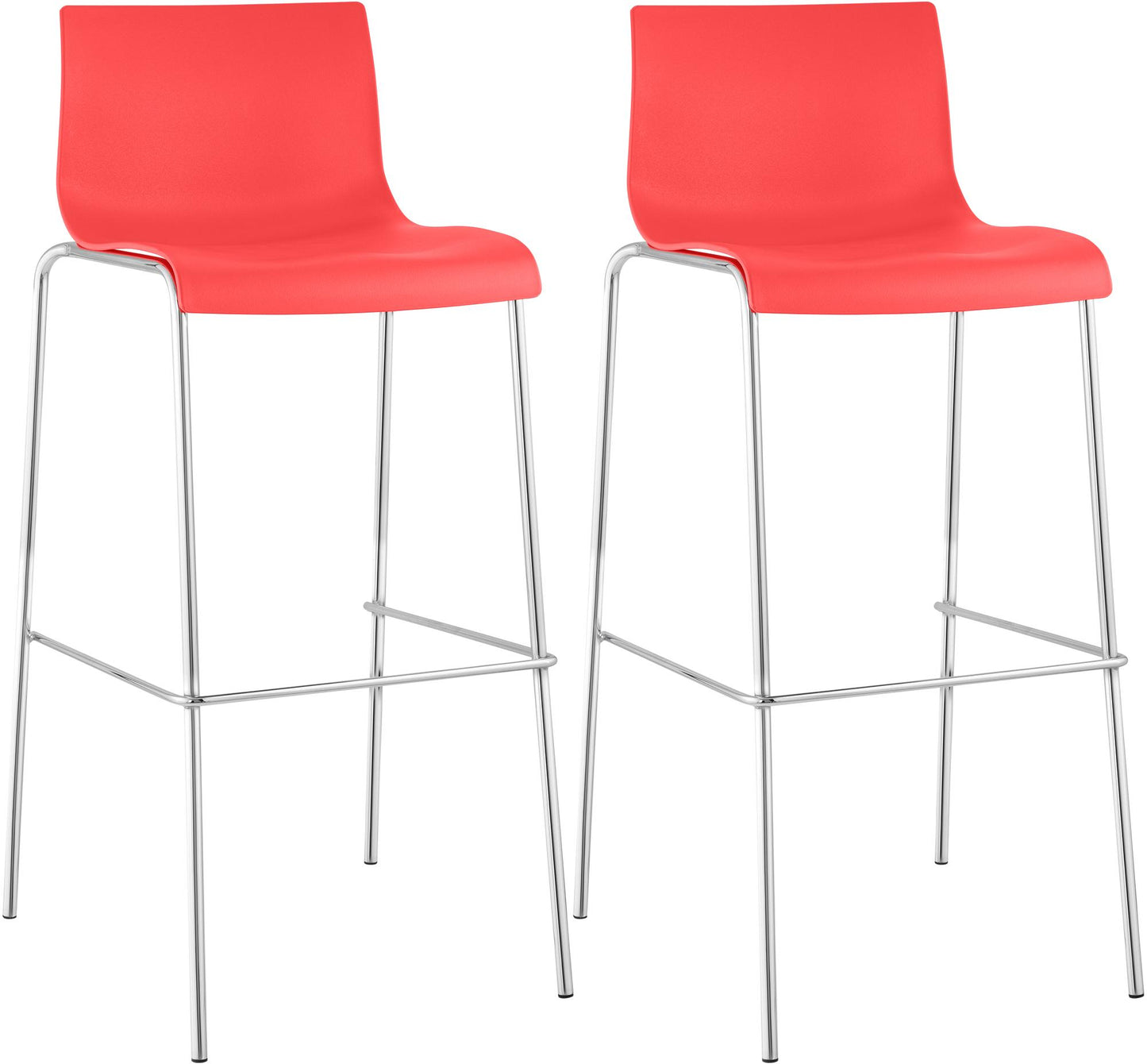 2er Set Barhocker Hover Kunststoff 4-Fuß Gestell