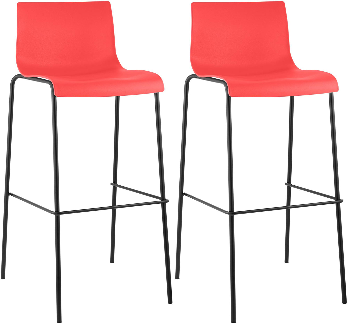 2er Set Barhocker Hover Kunststoff 4-Fuß Gestell