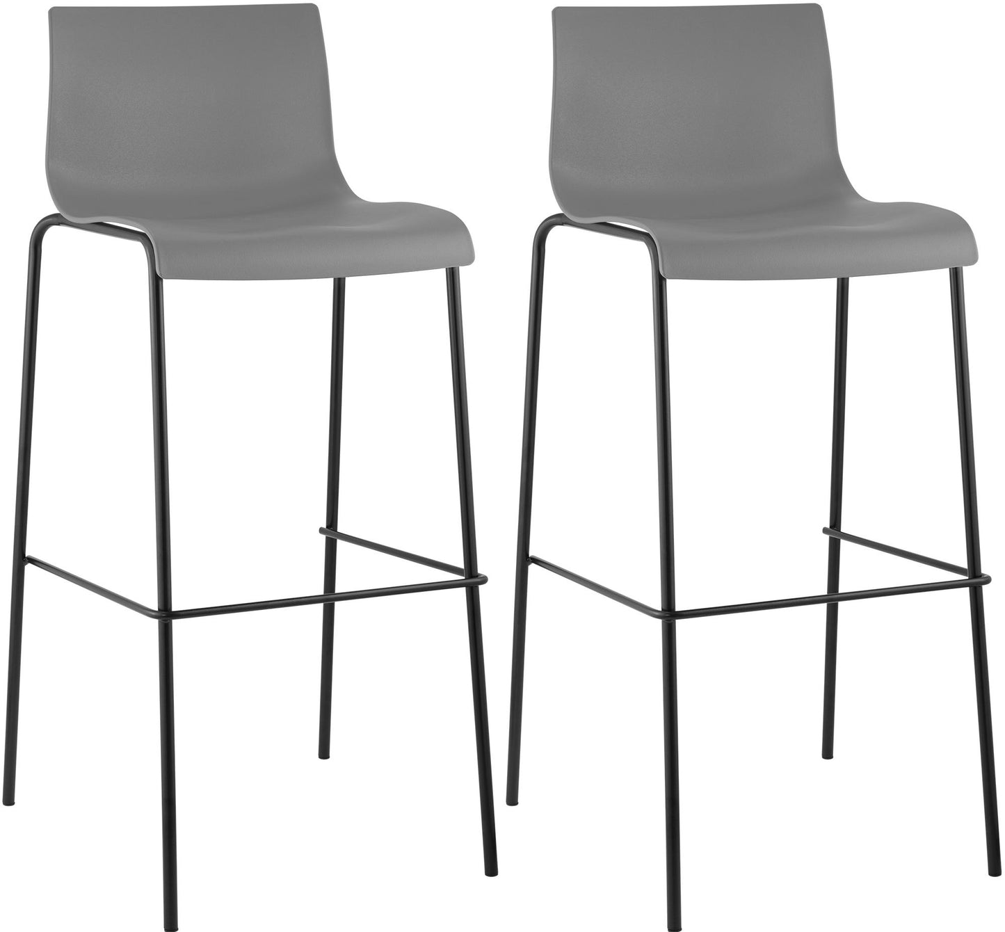 2er Set Barhocker Hover Kunststoff 4-Fuß Gestell