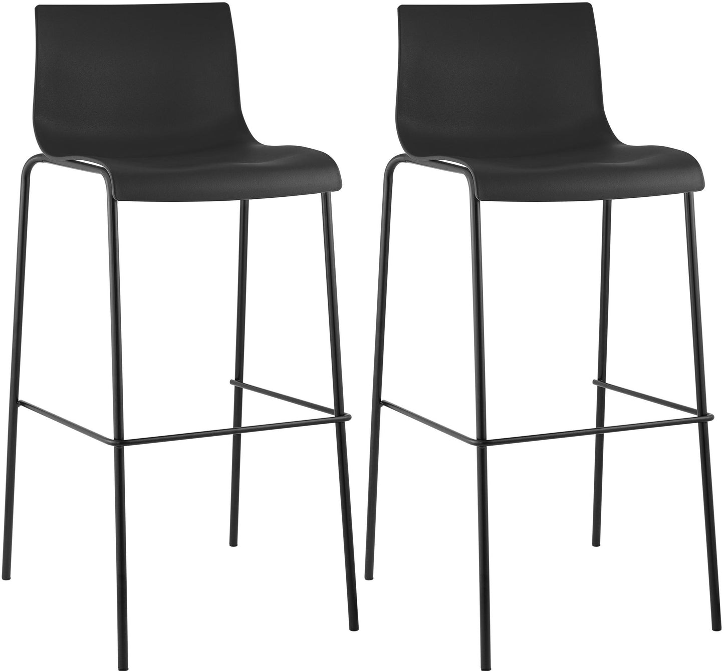2er Set Barhocker Hover Kunststoff 4-Fuß Gestell