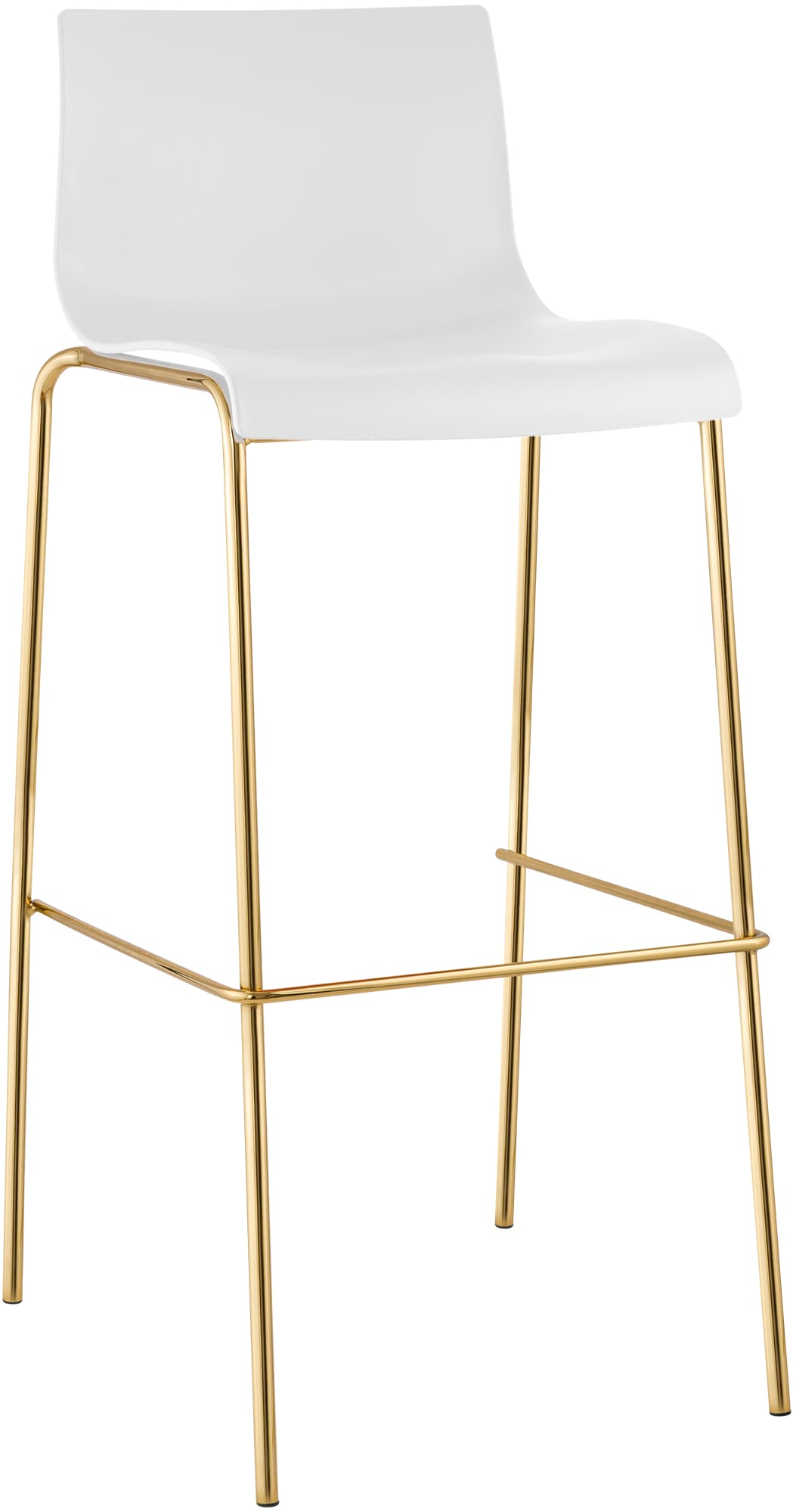 Barhocker Hover Kunststoff Vierfußgestell Gold