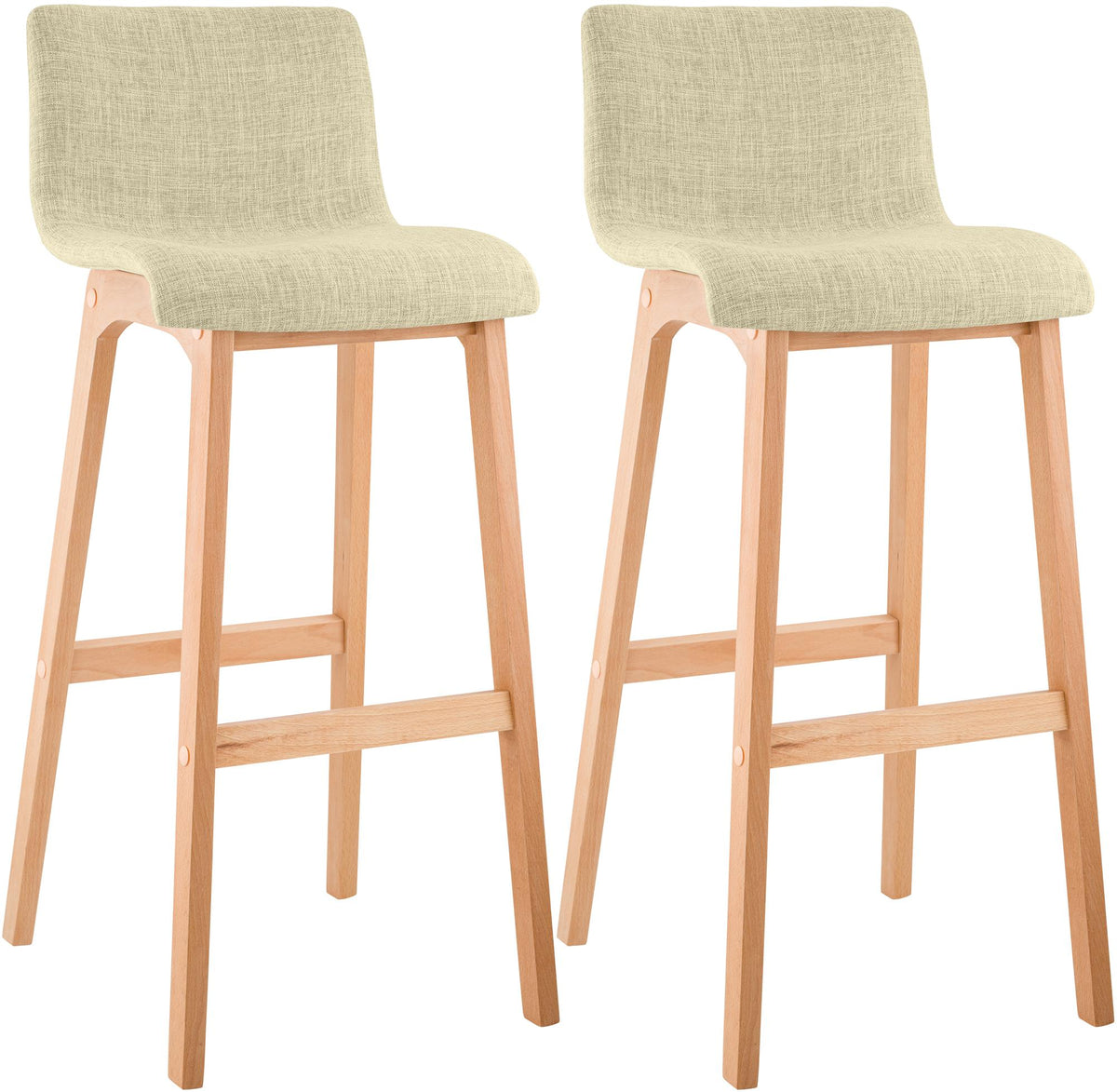 2er Set Barhocker Hover Stoff Vierfußgestell Natura