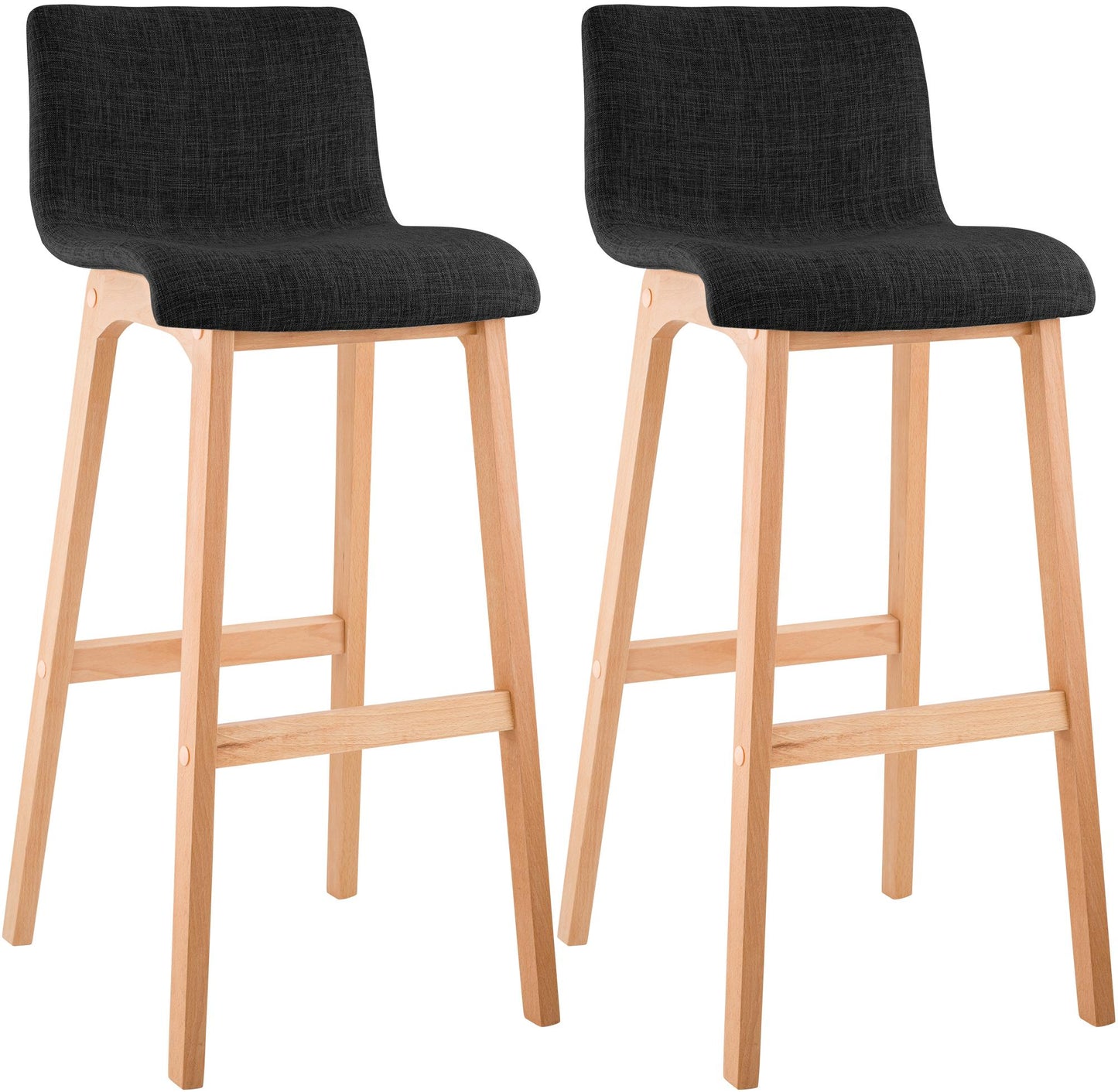 2er Set Barhocker Hover Stoff Vierfußgestell Natura