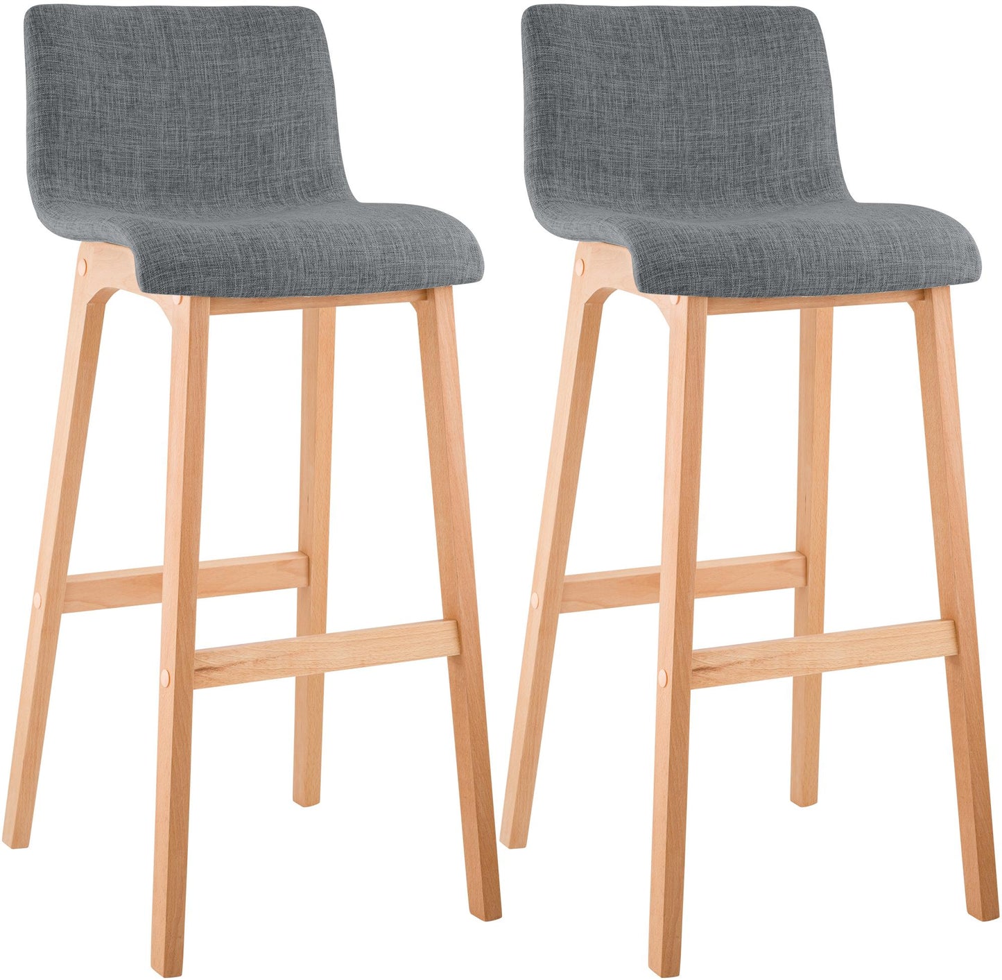 2er Set Barhocker Hover Stoff Vierfußgestell Natura