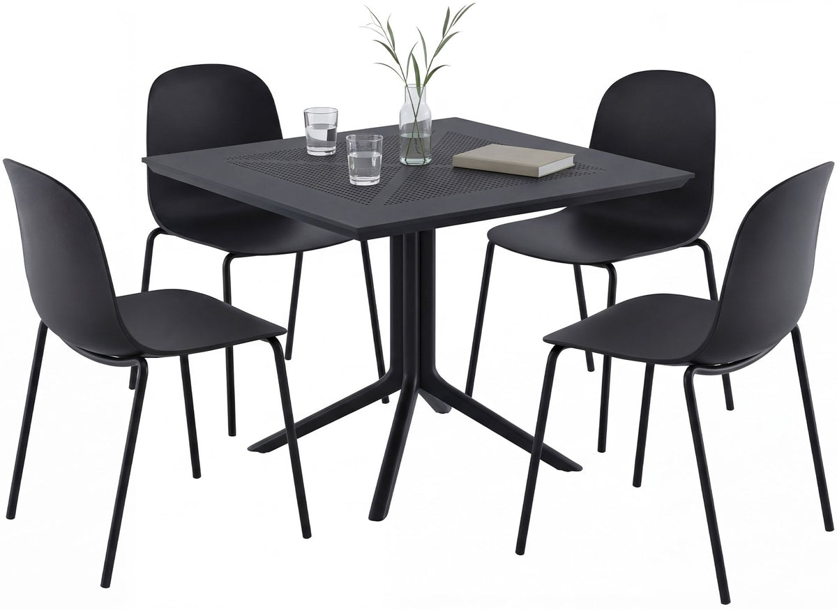 Gartenmöbel-Set Zeron mit 4 Stühlen