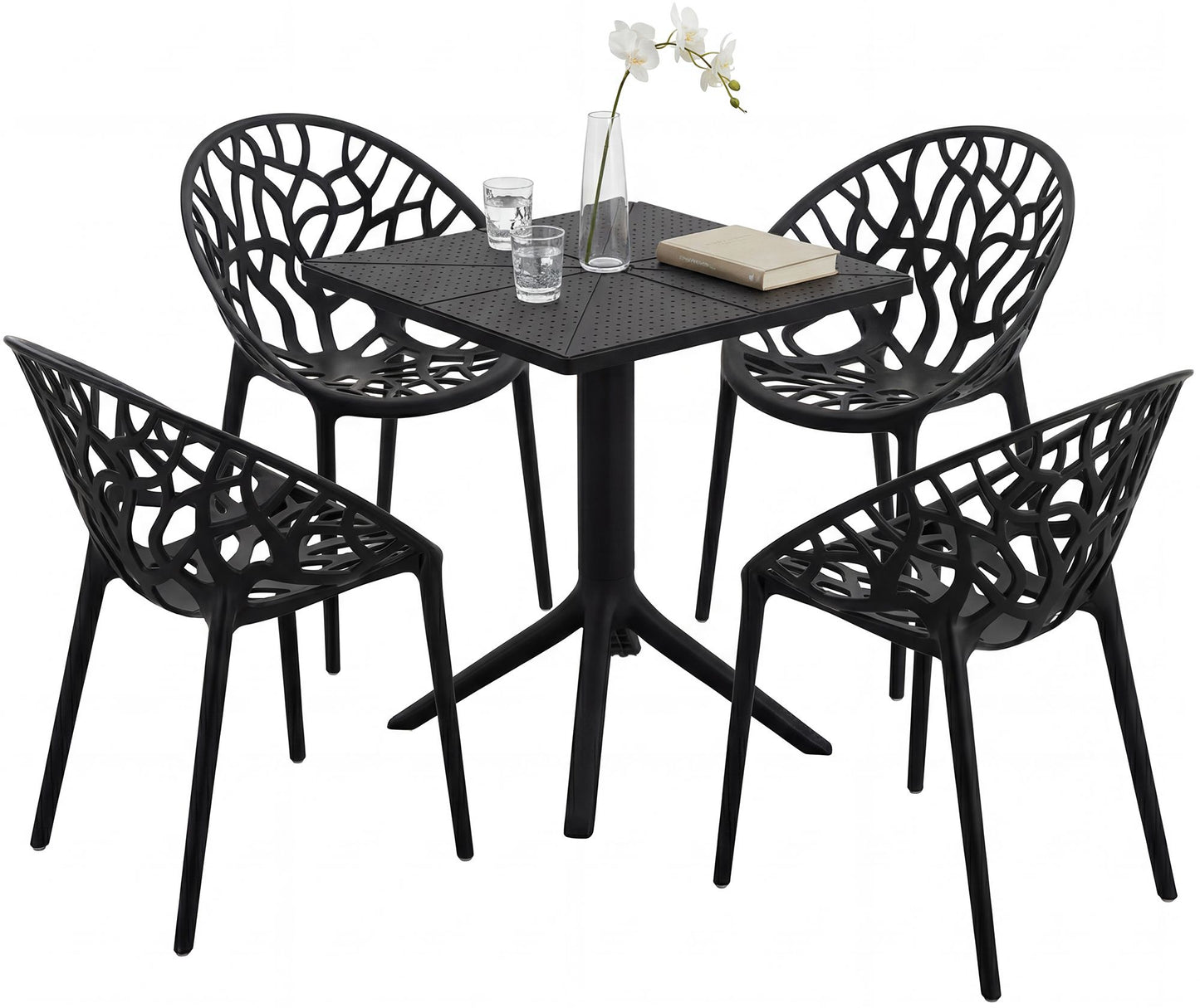Gartenmöbel-Set Neriva mit 4 Stühlen