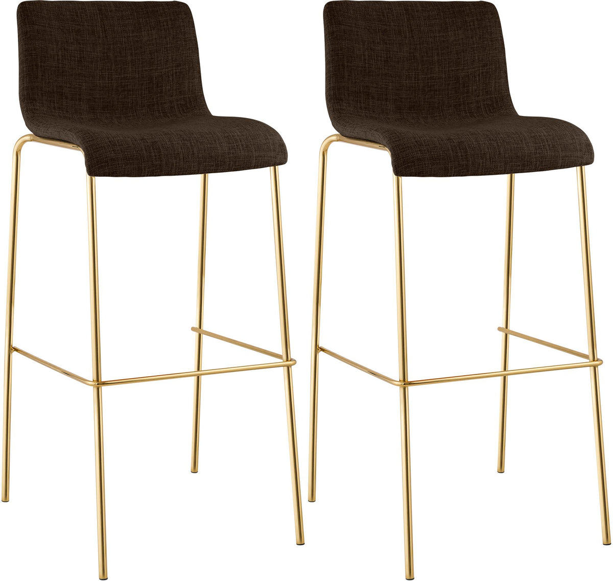 2er Set Barhocker Hover Stoff Vierfußgestell Gold
