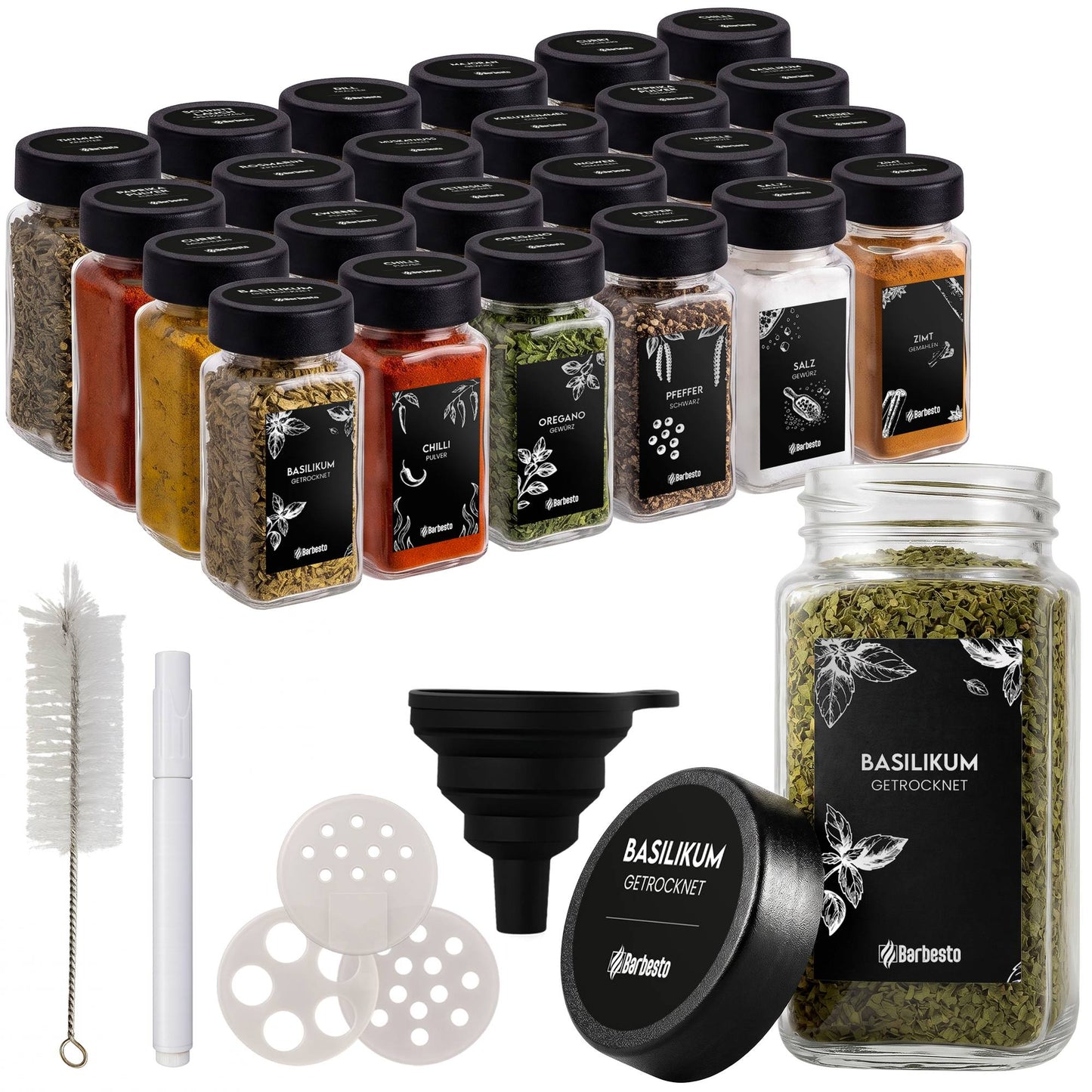 24er Set Gewürzgläser