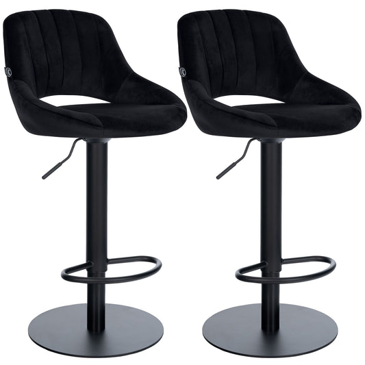 2er Set Barhocker Milet Schwarz mit extra schweren Standfüßen