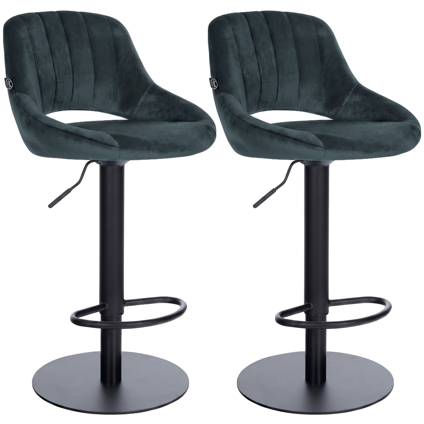 2er Set Barhocker Milet Schwarz mit extra schweren Standfüßen