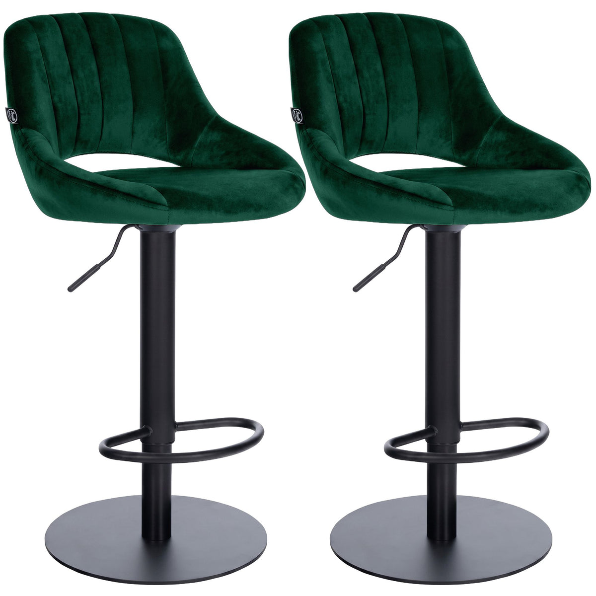 2er Set Barhocker Milet Schwarz mit extra schweren Standfüßen