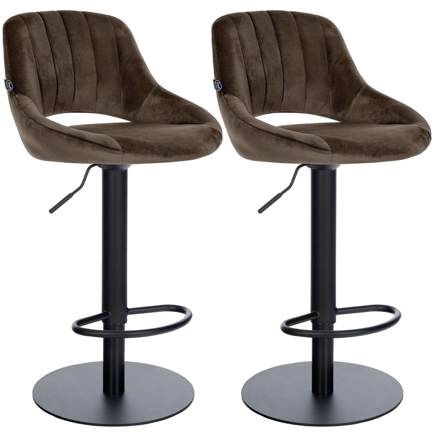 2er Set Barhocker Milet Schwarz mit extra schweren Standfüßen