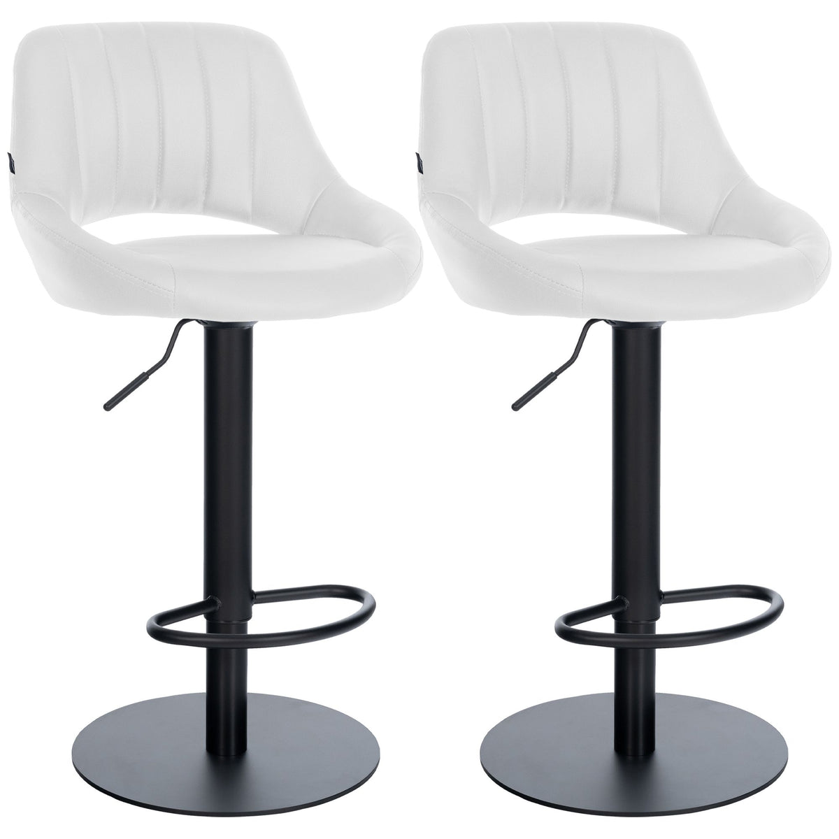 2er Set Barhocker Milet Schwarz mit extra schweren Standfüßen