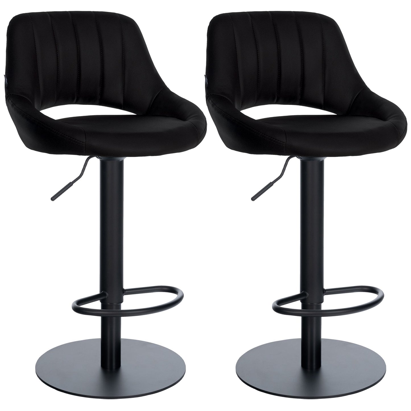 2er Set Barhocker Milet Schwarz mit extra schweren Standfüßen