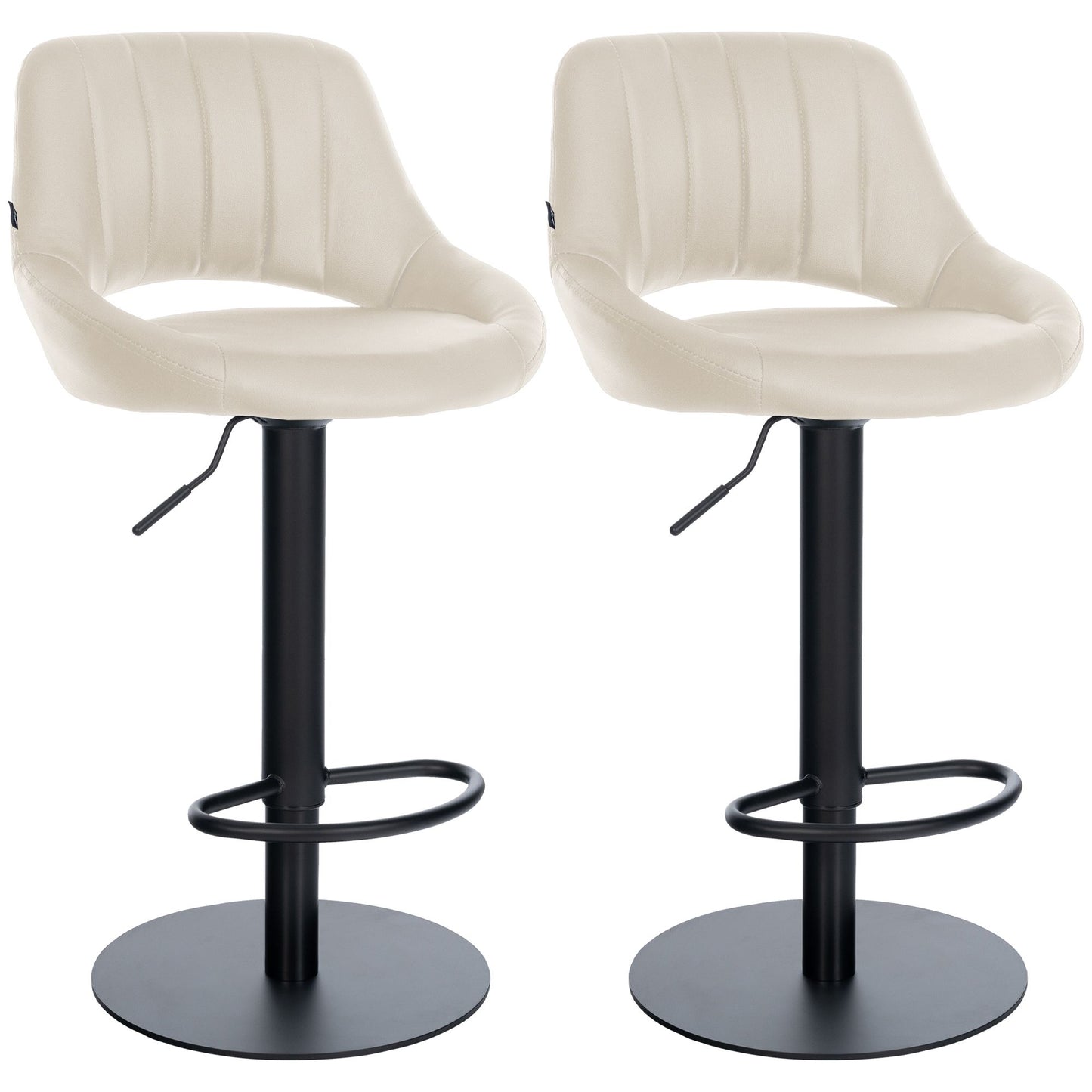 2er Set Barhocker Milet Schwarz mit extra schweren Standfüßen