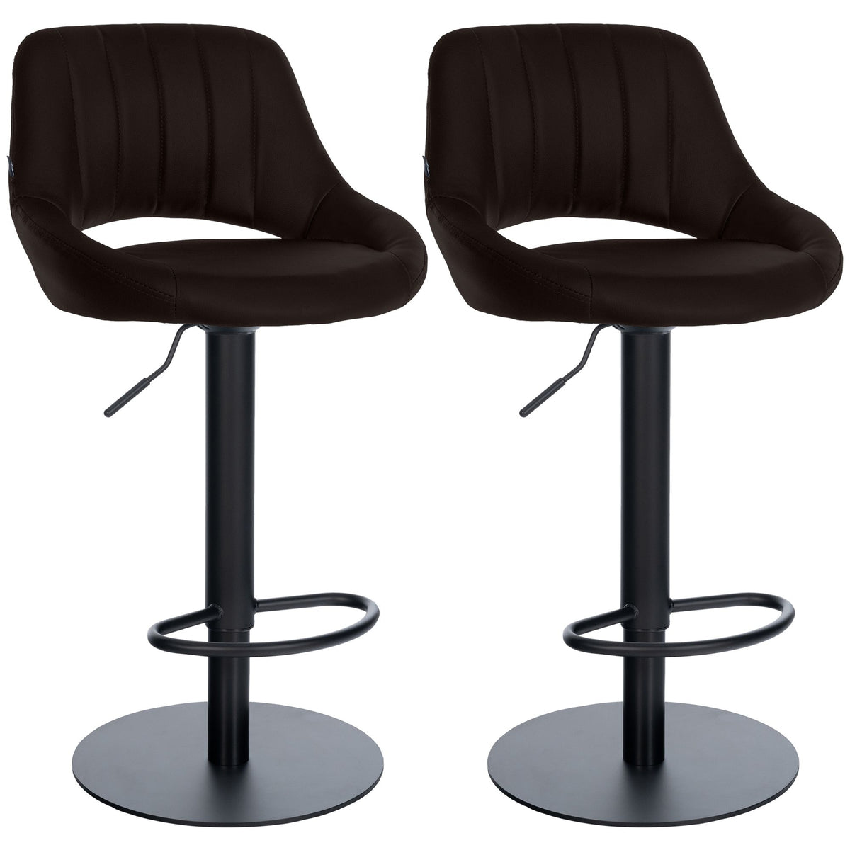 2er Set Barhocker Milet Schwarz mit extra schweren Standfüßen