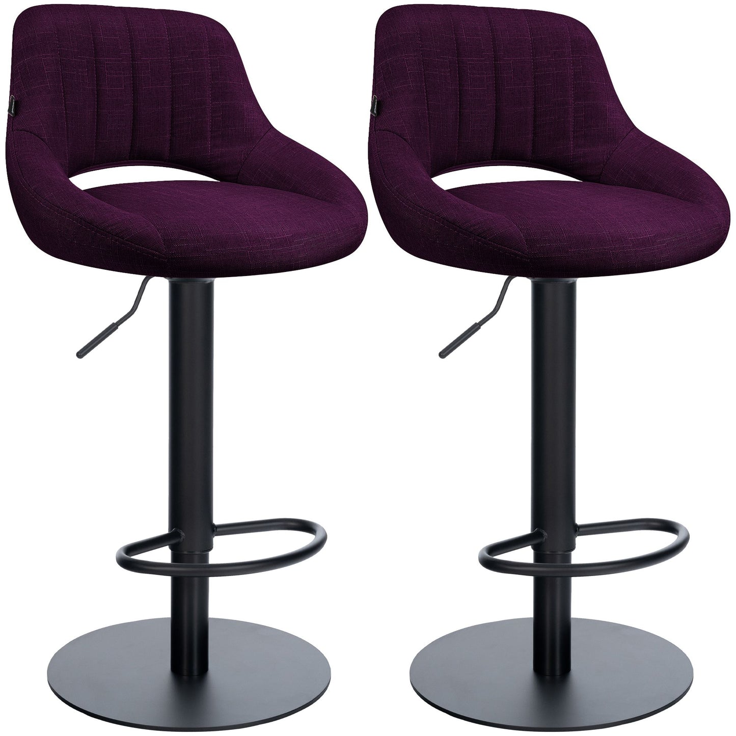 2er Set Barhocker Milet Schwarz mit extra schweren Standfüßen