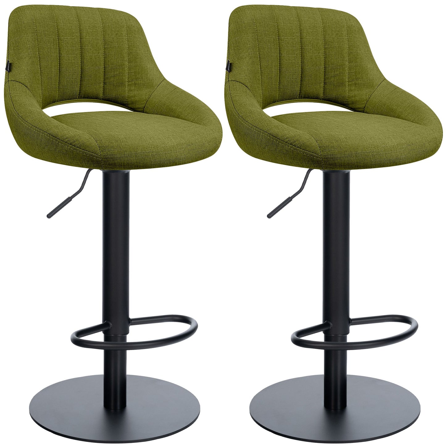 2er Set Barhocker Milet Schwarz mit extra schweren Standfüßen