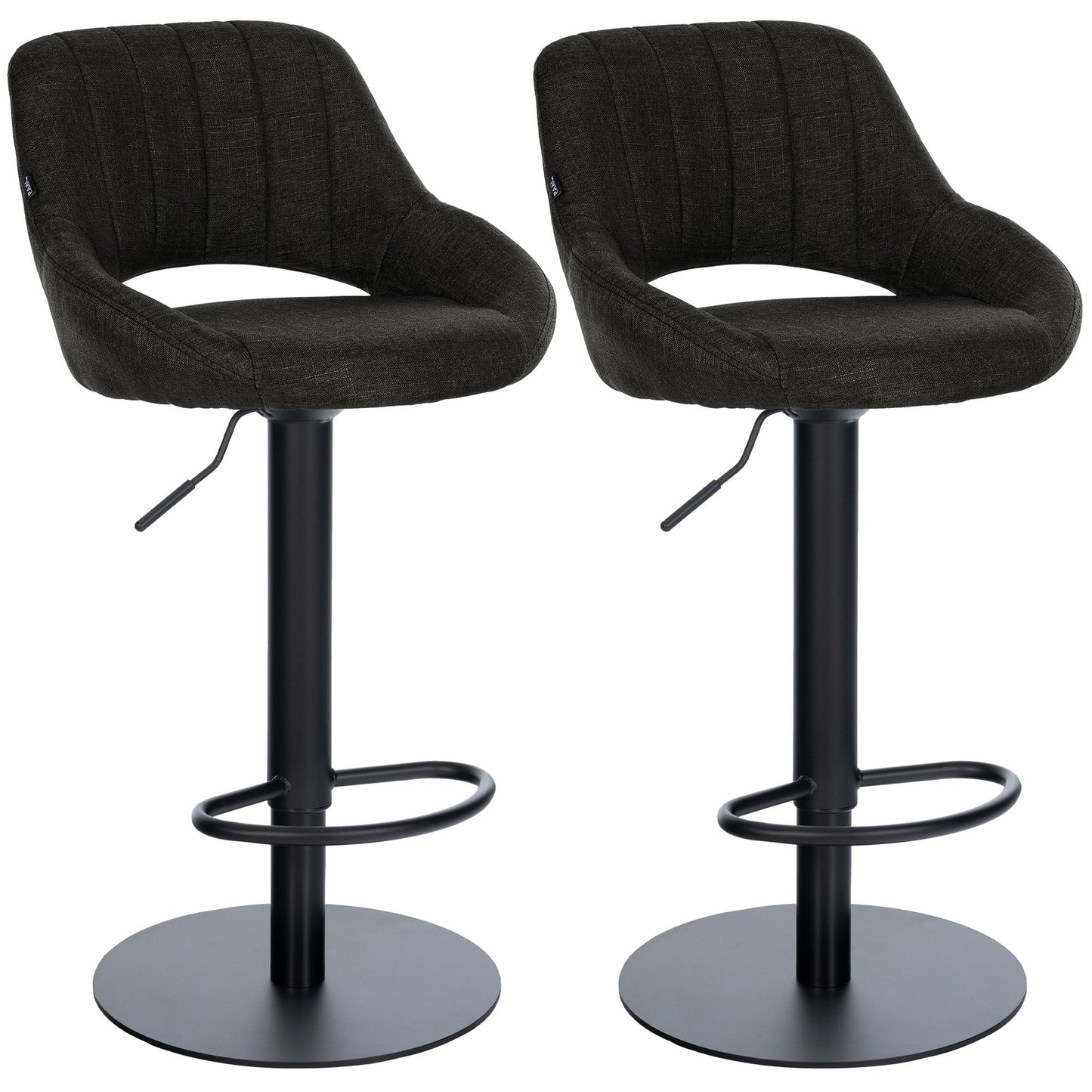 2er Set Barhocker Milet Schwarz mit extra schweren Standfüßen