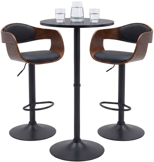Bartisch-Set Kivo mit zwei Barhockern